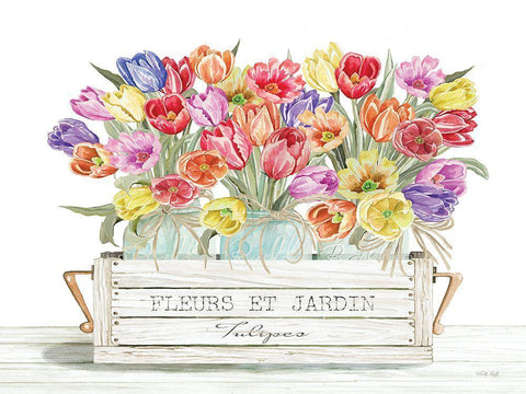 Tulip Trio Black Ornate Wood Framed Art Print with Double Matting by Jacobs, Cindy