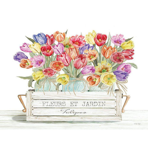 Tulip Trio Black Modern Wood Framed Art Print by Jacobs, Cindy