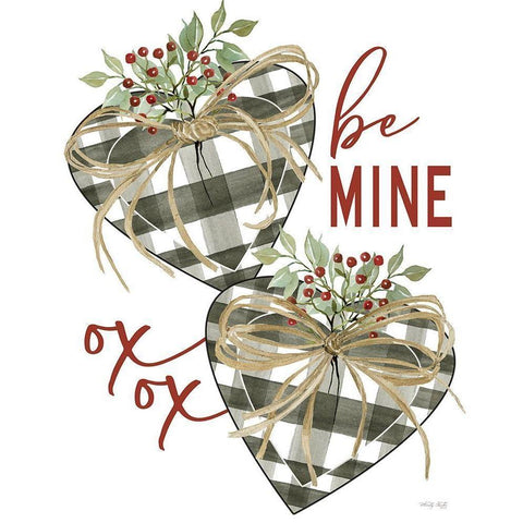 Be Mine Hearts Gold Ornate Wood Framed Art Print with Double Matting by Jacobs, Cindy