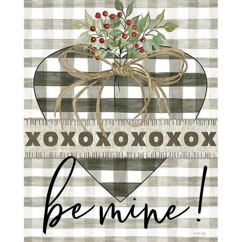 Be Mine Heart Black Modern Wood Framed Art Print with Double Matting by Jacobs, Cindy