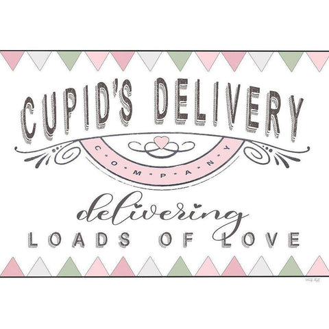 Cupids Delivery - Loads of Love Gold Ornate Wood Framed Art Print with Double Matting by Jacobs, Cindy