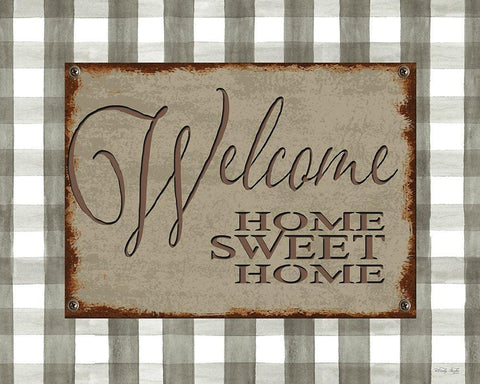 Welcome Home Sweet Home Black Ornate Wood Framed Art Print with Double Matting by Jacobs, Cindy