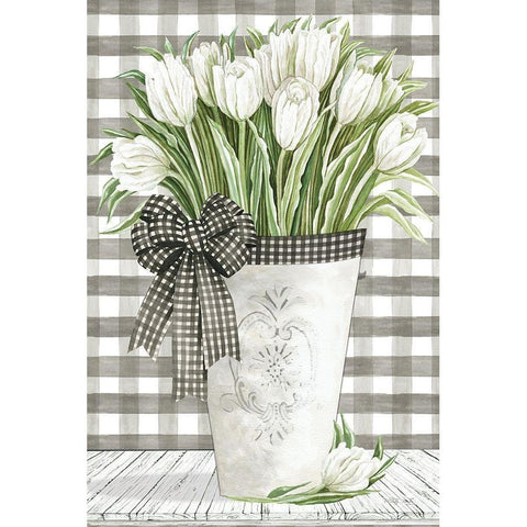 Farmhouse Tulips White Modern Wood Framed Art Print by Jacobs, Cindy