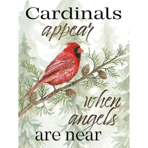 Cardinals Appear White Modern Wood Framed Art Print by Jacobs, Cindy