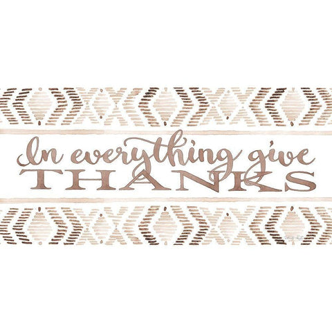 In Everything Give Thanks Black Modern Wood Framed Art Print with Double Matting by Jacobs, Cindy