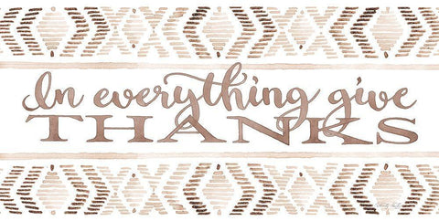 In Everything Give Thanks White Modern Wood Framed Art Print with Double Matting by Jacobs, Cindy