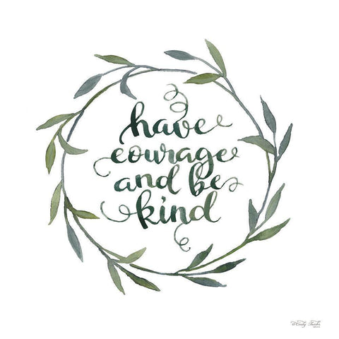 Have Courage and Be Kind Black Modern Wood Framed Art Print with Double Matting by Jacobs, Cindy