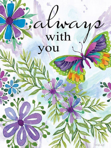 Always With You White Modern Wood Framed Art Print with Double Matting by Jacobs, Cindy