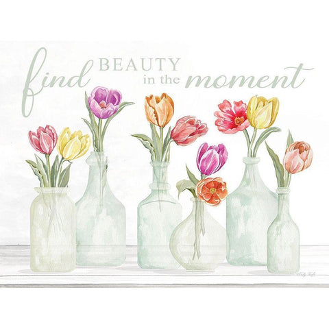 Find Beauty in the Moment Black Modern Wood Framed Art Print with Double Matting by Jacobs, Cindy