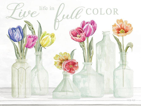 Live Life in Full Color Black Ornate Wood Framed Art Print with Double Matting by Jacobs, Cindy