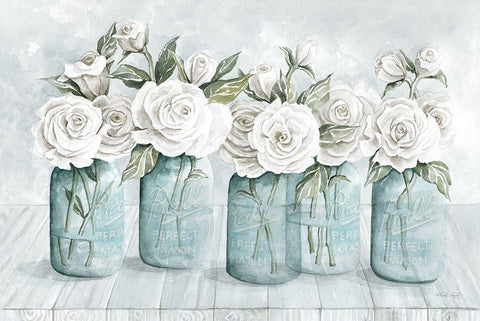 Floral Parade   Black Ornate Wood Framed Art Print with Double Matting by Jacobs, Cindy