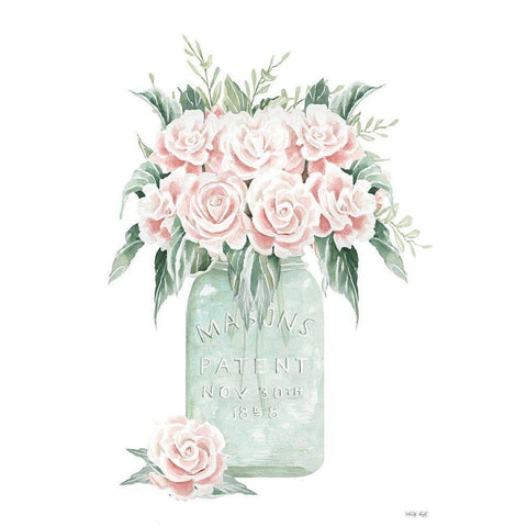 Jar of Roses Black Modern Wood Framed Art Print by Jacobs, Cindy