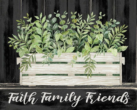 Faith-Family-Friends White Modern Wood Framed Art Print with Double Matting by Jacobs, Cindy