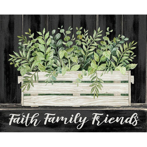 Faith-Family-Friends White Modern Wood Framed Art Print by Jacobs, Cindy