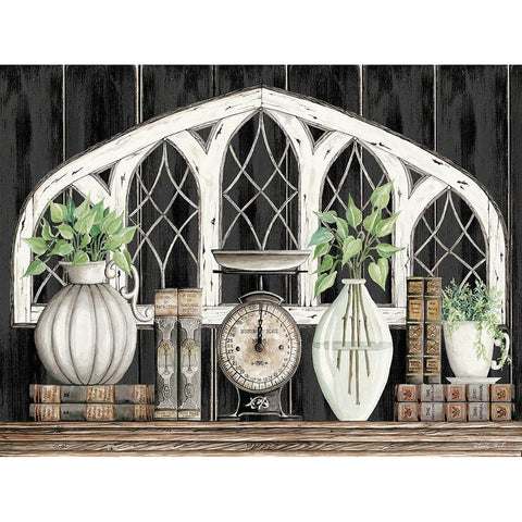 Farmhouse Dresser White Modern Wood Framed Art Print by Jacobs, Cindy