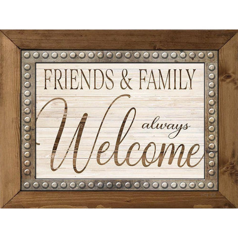 Friends and Family Always Welcome White Modern Wood Framed Art Print by Jacobs, Cindy