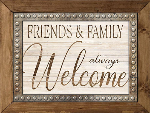 Friends and Family Always Welcome Black Ornate Wood Framed Art Print with Double Matting by Jacobs, Cindy