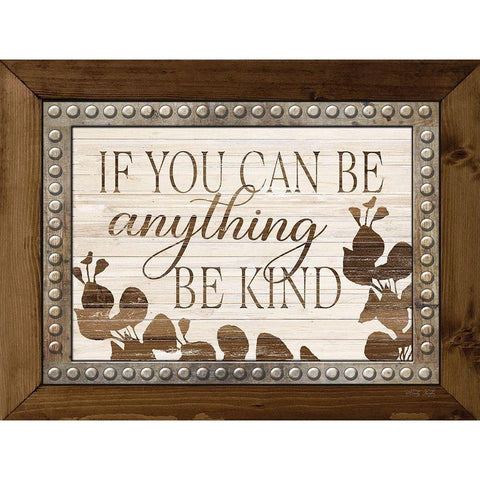 Be Kind White Modern Wood Framed Art Print by Jacobs, Cindy