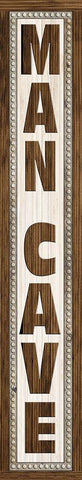 Man Cave White Modern Wood Framed Art Print with Double Matting by Jacobs, Cindy