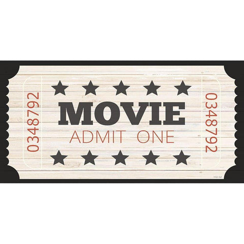 Admit One Movie Ticket Gold Ornate Wood Framed Art Print with Double Matting by Jacobs, Cindy