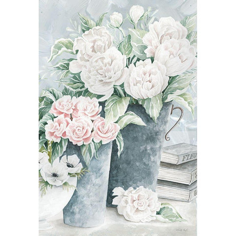 Plentiful Blooms I White Modern Wood Framed Art Print by Jacobs, Cindy