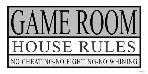 Game Room House Rules II Black Ornate Wood Framed Art Print with Double Matting by Jacobs, Cindy