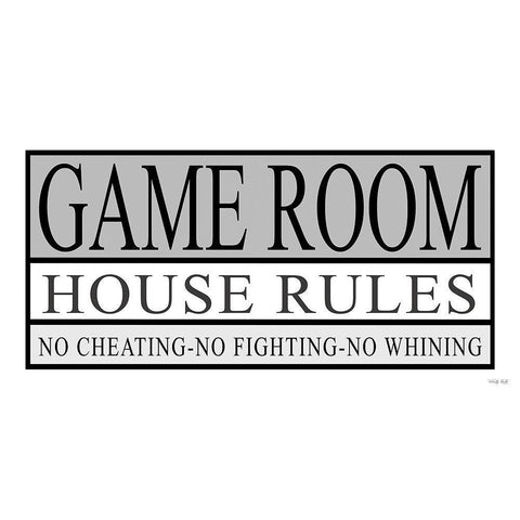 Game Room House Rules II Black Modern Wood Framed Art Print with Double Matting by Jacobs, Cindy
