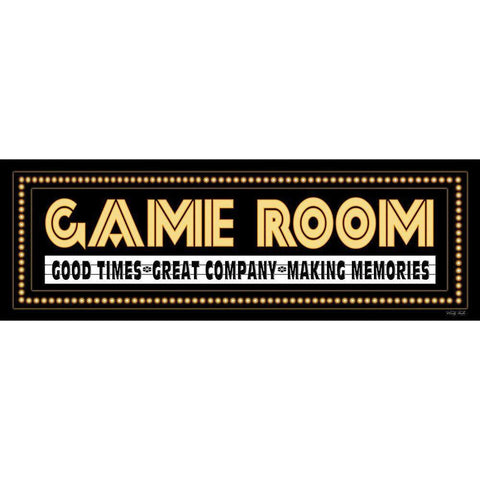 Game Room Sign White Modern Wood Framed Art Print by Jacobs, Cindy