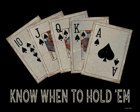 Know When to Hold em White Modern Wood Framed Art Print with Double Matting by Jacobs, Cindy