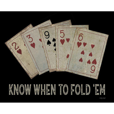 Know When to Fold em White Modern Wood Framed Art Print by Jacobs, Cindy