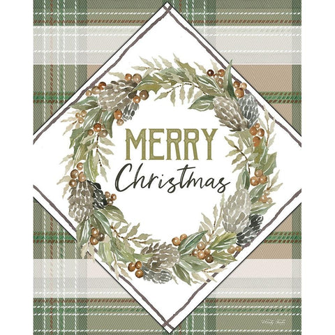 Merry Christmas Gold Ornate Wood Framed Art Print with Double Matting by Jacobs, Cindy
