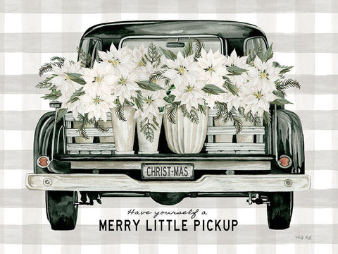 Merry Little Pickup White Modern Wood Framed Art Print with Double Matting by Jacobs, Cindy