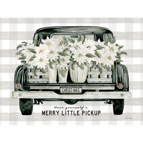 Merry Little Pickup White Modern Wood Framed Art Print by Jacobs, Cindy