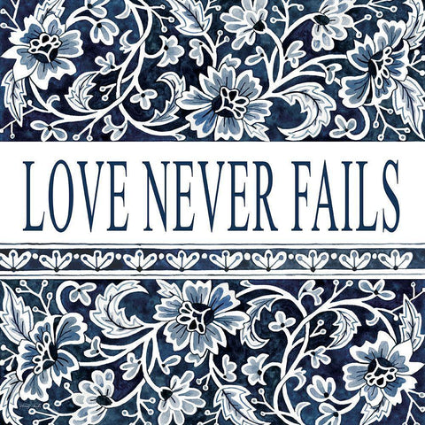 Love Never Fails Gold Ornate Wood Framed Art Print with Double Matting by Jacobs, Cindy