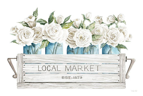 Local Market Flowers Black Ornate Wood Framed Art Print with Double Matting by Jacobs, Cindy