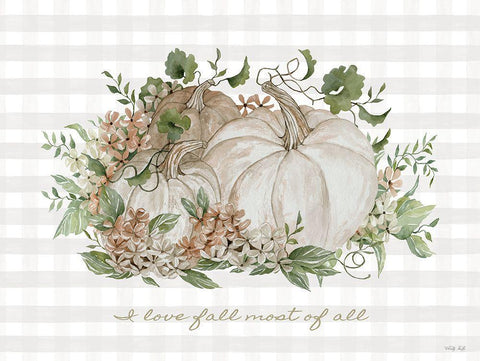 I Love Fall Most of All White Modern Wood Framed Art Print with Double Matting by Jacobs, Cindy