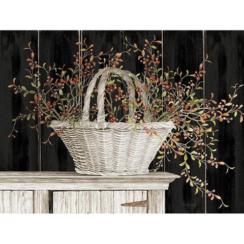 Bittersweet Basket   Gold Ornate Wood Framed Art Print with Double Matting by Jacobs, Cindy