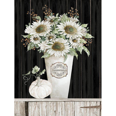 Fall Sunflowers I Black Modern Wood Framed Art Print by Jacobs, Cindy