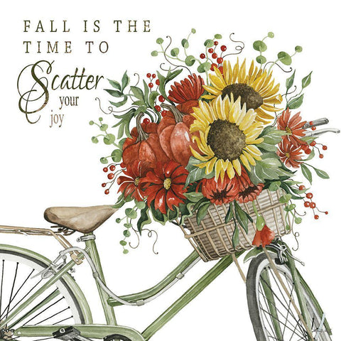 Fall is the Time to Scatter Your Joy White Modern Wood Framed Art Print with Double Matting by Jacobs, Cindy