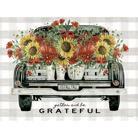 Gather and Be Grateful Black Modern Wood Framed Art Print by Jacobs, Cindy