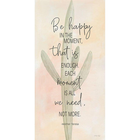 Be Happy in the Moment     White Modern Wood Framed Art Print by Jacobs, Cindy