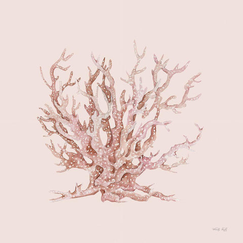 Pink Coral II White Modern Wood Framed Art Print by Jacobs, Cindy