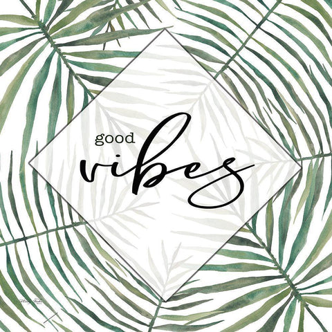 Good Vibes Gold Ornate Wood Framed Art Print with Double Matting by Jacobs, Cindy