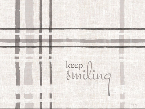 Keep Smiling White Modern Wood Framed Art Print with Double Matting by Jacobs, Cindy