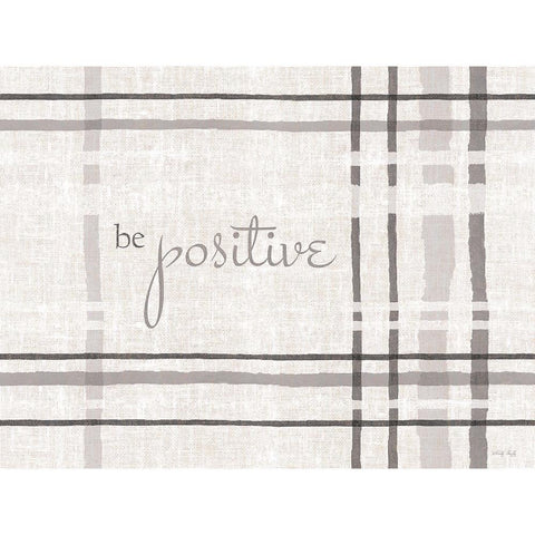 Be Positive Black Modern Wood Framed Art Print with Double Matting by Jacobs, Cindy