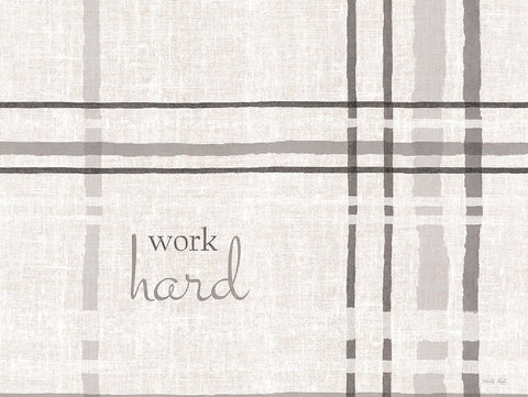 Work Hard White Modern Wood Framed Art Print with Double Matting by Jacobs, Cindy