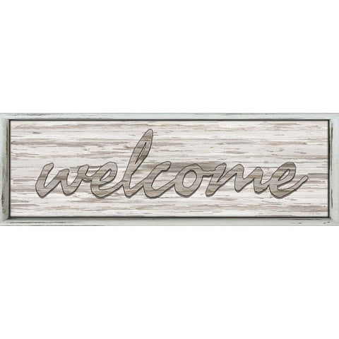 Welcome White Modern Wood Framed Art Print by Jacobs, Cindy