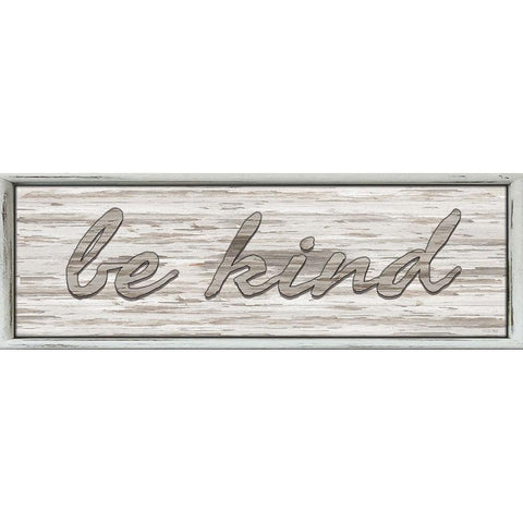 Be Kind White Modern Wood Framed Art Print by Jacobs, Cindy