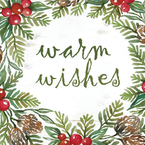 Warm Wishes Black Modern Wood Framed Art Print with Double Matting by Jacobs, Cindy