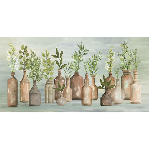 Greenery in Bottles III Gold Ornate Wood Framed Art Print with Double Matting by Jacobs, Cindy